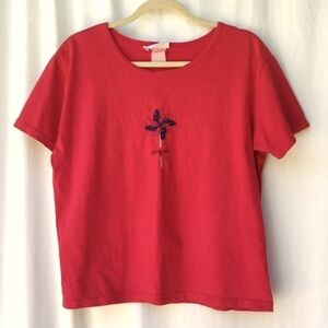 Hot Cotton Red 4th of July T-shirt Medium